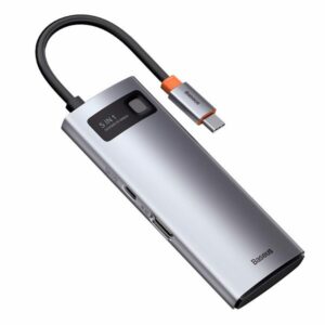 Baseus WKWG020013 Metal Gleam Series 5-in-1 Type-c HUB Docking Station Gray