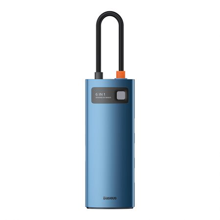 Baseus WKWG000003 Metal Gleam Series 6-in-1 Multifunctional Type-C HUB Docking Station Blue - Image 4